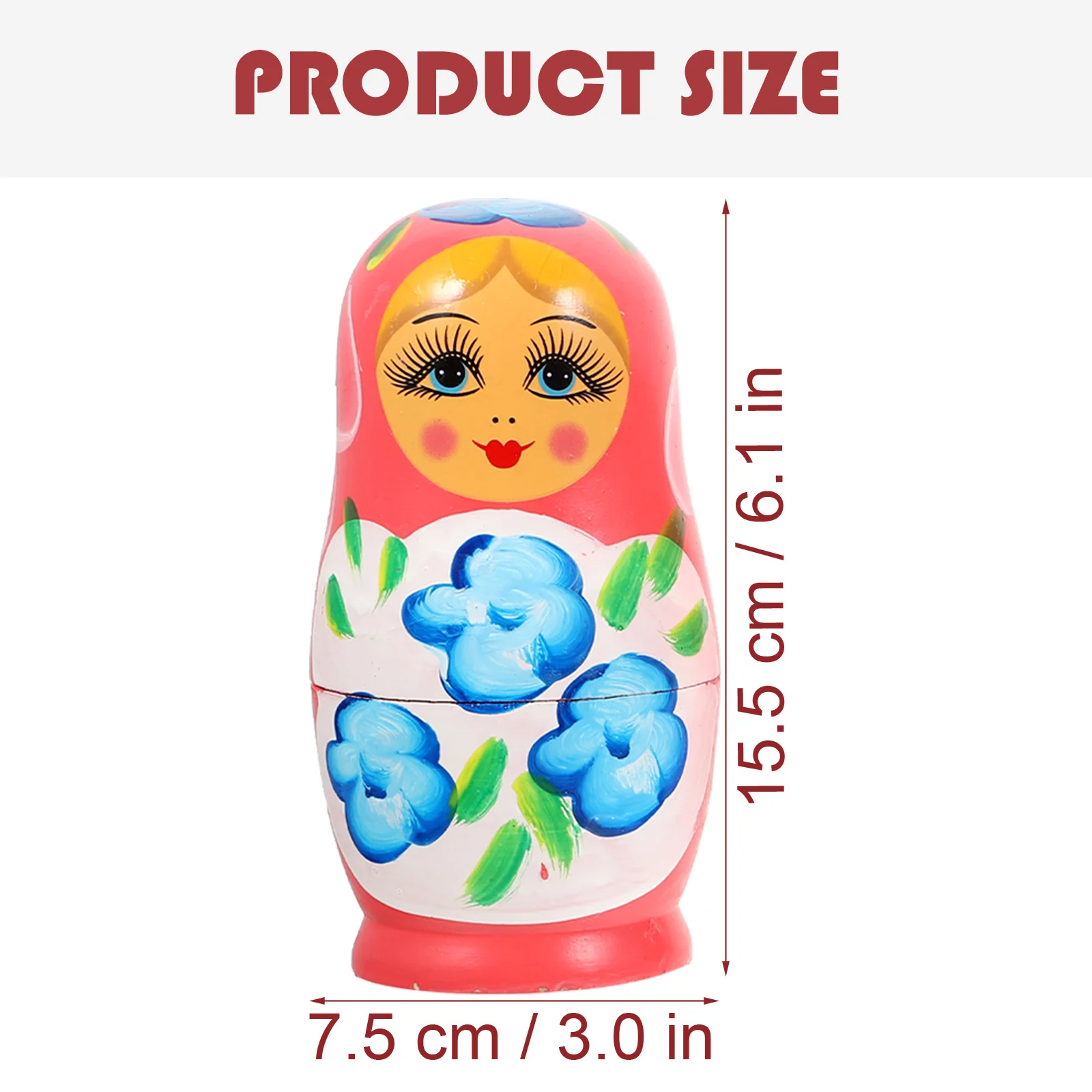 Pink Wooden Russian Nesting Handmade Toys Kids Craft Kit Children nament Matryoshka Decorative Figurines Wood Carving