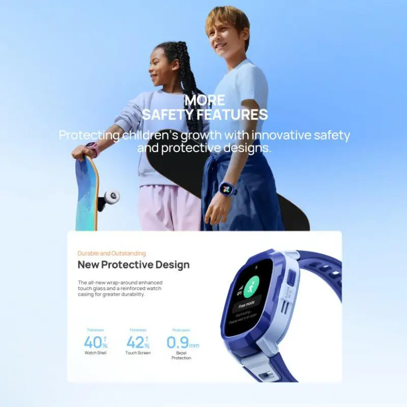 Mibro P6 Smartwatch Per Bambini Con 4G E GPS - Schermo 1,4'' - Fotocamera 2MP - Impermeabile IPX8 - Batteria 900mAh - Blu - 5