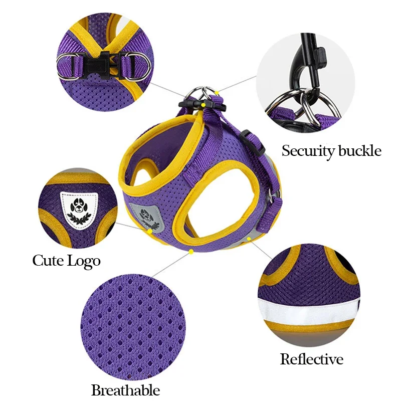 Dog Harness Vest Set for Small Medium Dog Harness Leash Puppy Cat Reflective Chest Strap Chihuahua Yorkies Walking Lead Leash pet harness leash set pet harness set pet leash set