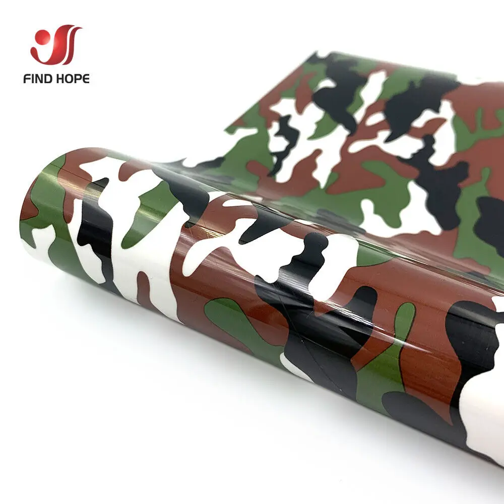 Camo Cloud Flower Pattern Heat Transfer Vinyl Film for DIY Textile and Bag Decoration