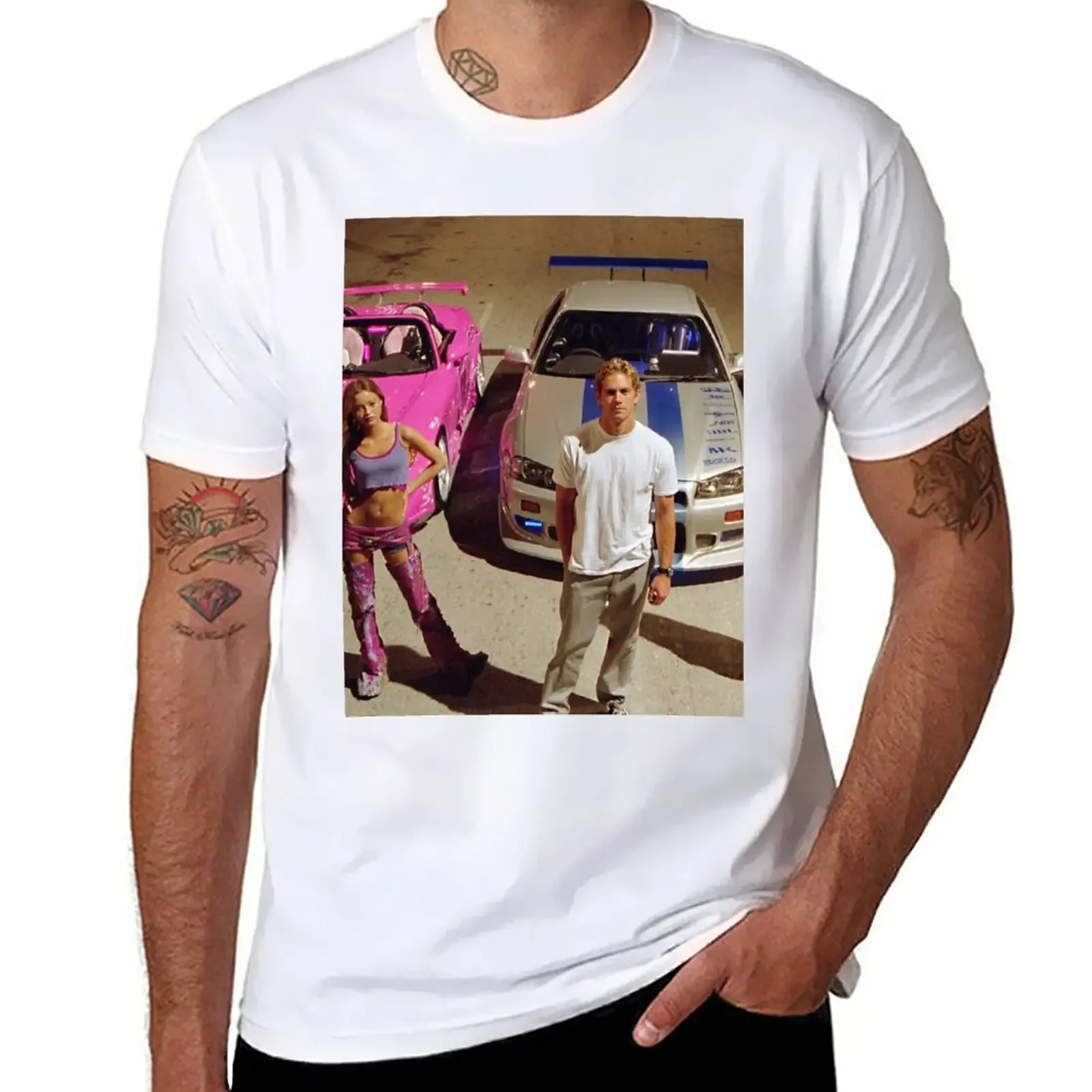 Brian E Suki- 2 Fast 2 Furious T-Shirt Customs Progetta Le Tue Magliette Da Allenamento Vintage Da Uomo Con Pesi Massimi