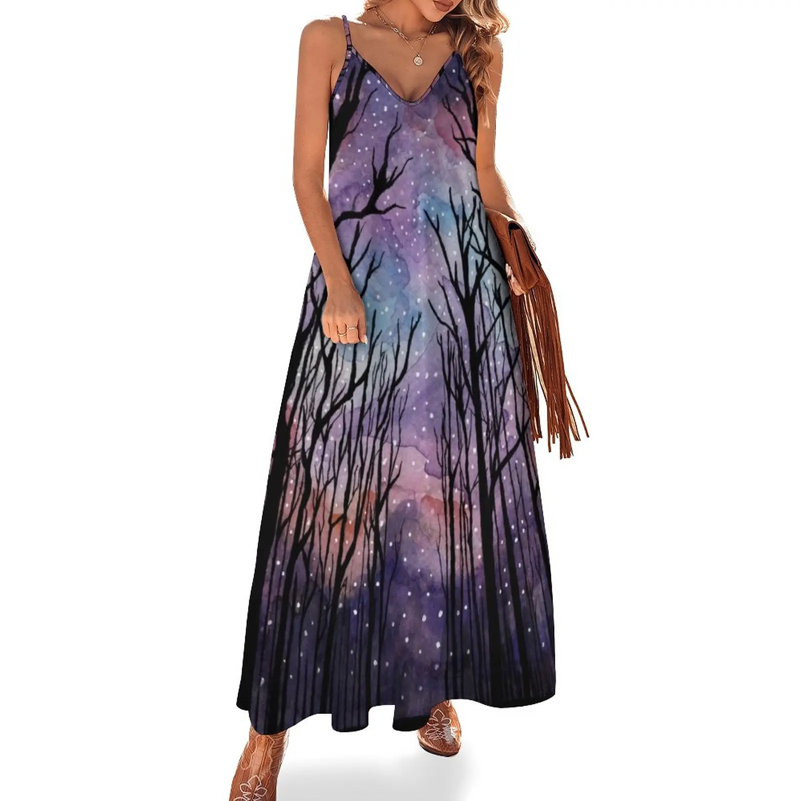 

The Woods Sleeveless Dress summer women's suit purple dress