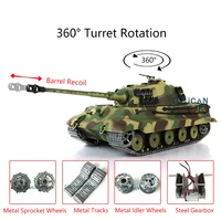 HENG LONG 1/16 7.0 Upgraded King Tiger RC Tank 3888A 360° Turret Barrel Recoil Remote Control Car For Outdoor Gifts TH17526 1