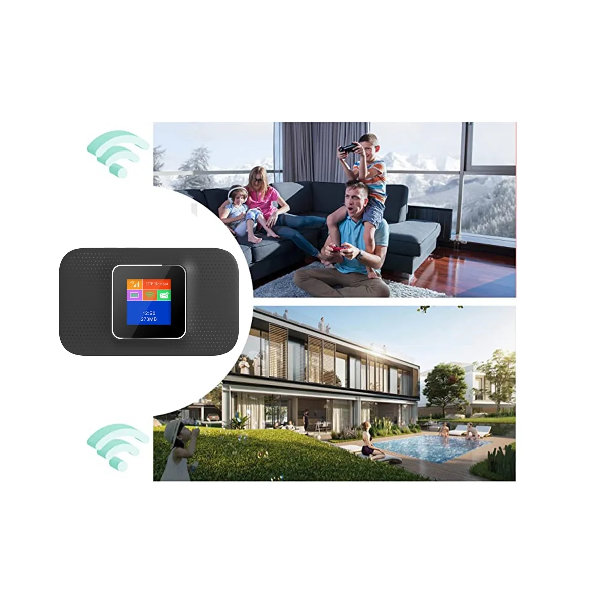 

4G MiFi беспроводной маршрутизатор, 2100 Мбит/с, мАч