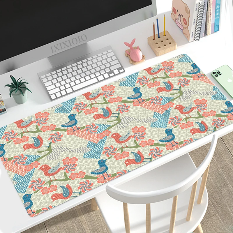 

Коврик для мыши с цветами, большой игровой коврик для мыши, размер XL, из натурального каучука, Мягкий Нескользящий, для ноутбука