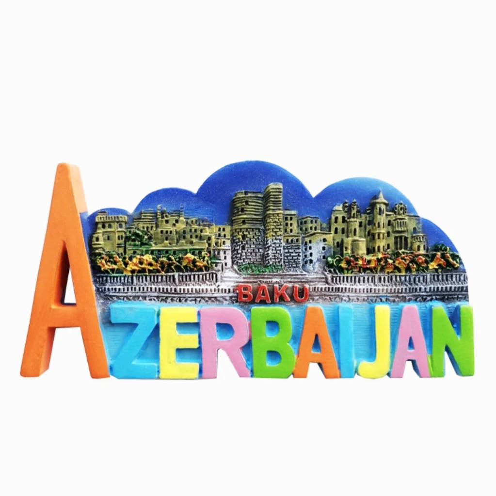 Asia Azerbaijan Baku Tourist Souvenir Magnetic Sticker Fridge Magnetic Refrigerator Decoration Articles Handicraft Gifts
