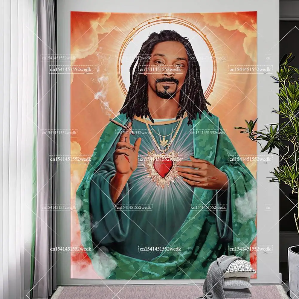 Tapestry decor Rapper Snoop Dogg Jesus Tapestries Wall Carpets Bedroom Background Decoration