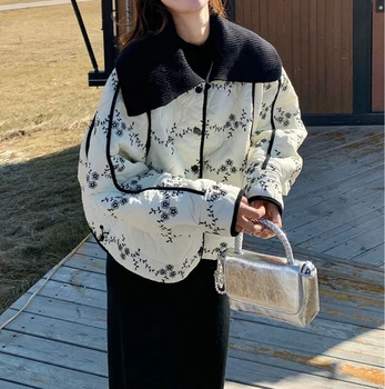 Abbigliamento invernale da donna con temperamento alla moda e casual, abbigliamento in cotone caldo e che riduce l'età di fascia alta