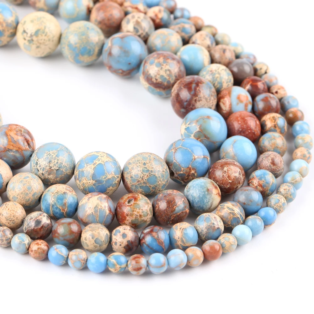thumbnail image 1 of Cuentas de piedra natural de 4 a 10 mm, ágata india, ojo de tigre, jade, cuarzo rosa, jaspes, cuentas de warist redondas para hacer joyas, pulseras de bricolaje, 1 of 5