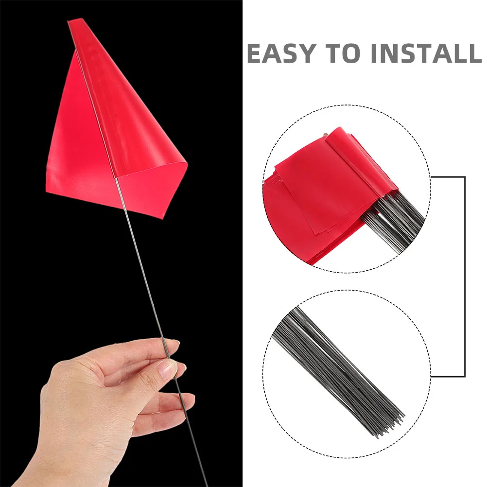 Pvc Marking Flags Stainless Steel Stakes Small Yard Flags Landscape Garden Markers Land Markers Team Sports 24Pcs
