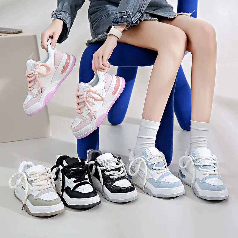 

Niche Women's Shoes 2323 Spring and Autumn Retro Bread Shoes ins Hundreds of Sports and Casual Board Shoes