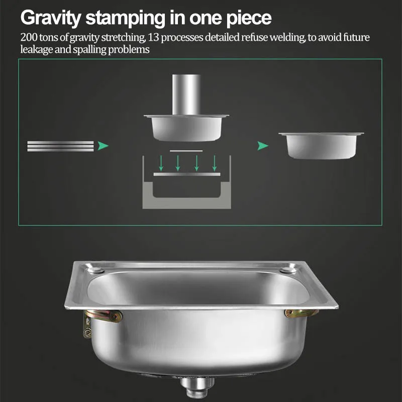 Thickened Single Slot 304 Stainless Steel with Bracket Hanging Wall Sink Balcony Basin Kitchen Wash Basin Wash Basin