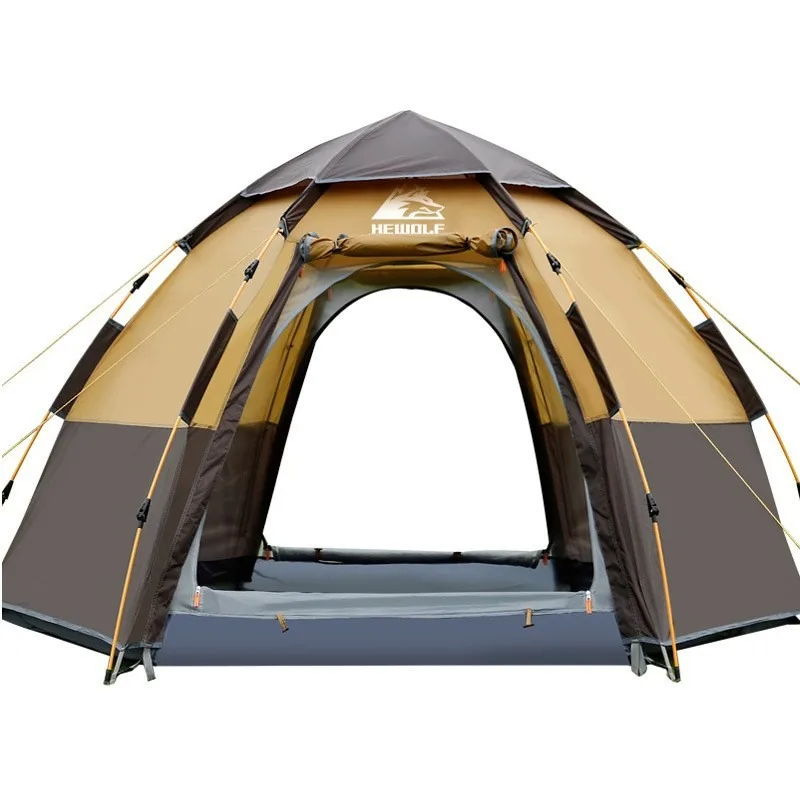 

Tents Outdoor Camping Tourist Free Shipping Outdoor Windbreaker 8 People Outdoor Waterproof Hexagonal Tent Camping Automatic