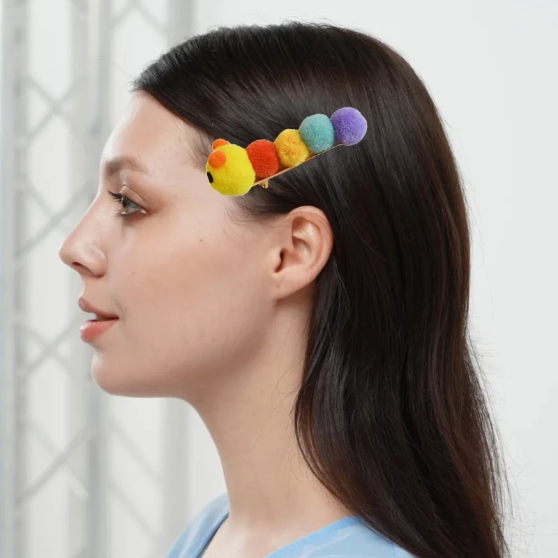 

Aesthetic Plush Hairpin for Woman Bangs Ponytail Hair Clip