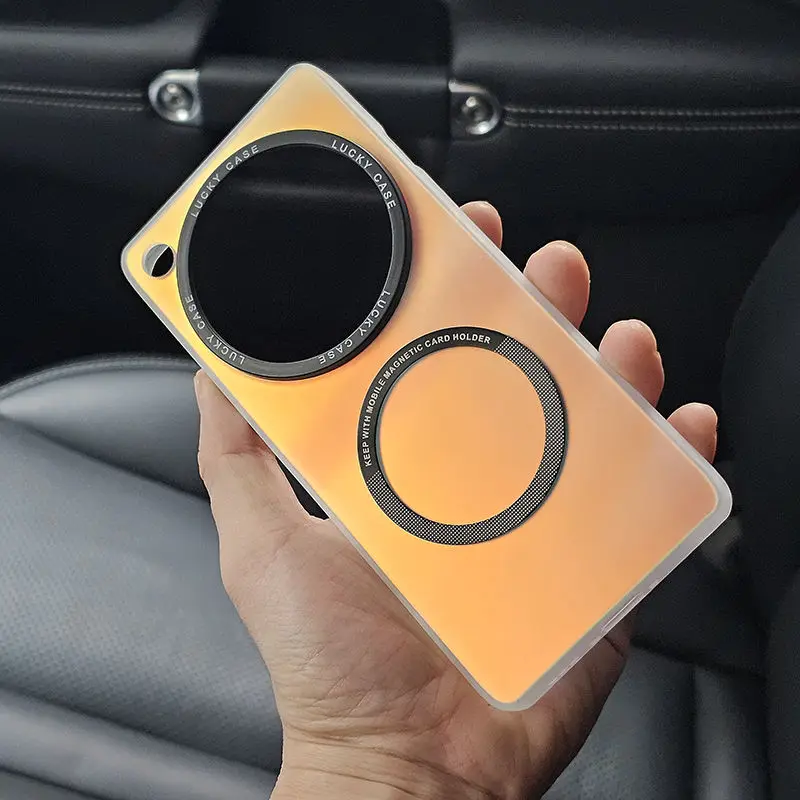 Laser Slim Magnetic Protective Hard Back Cover Case - Elegant Phone Shell