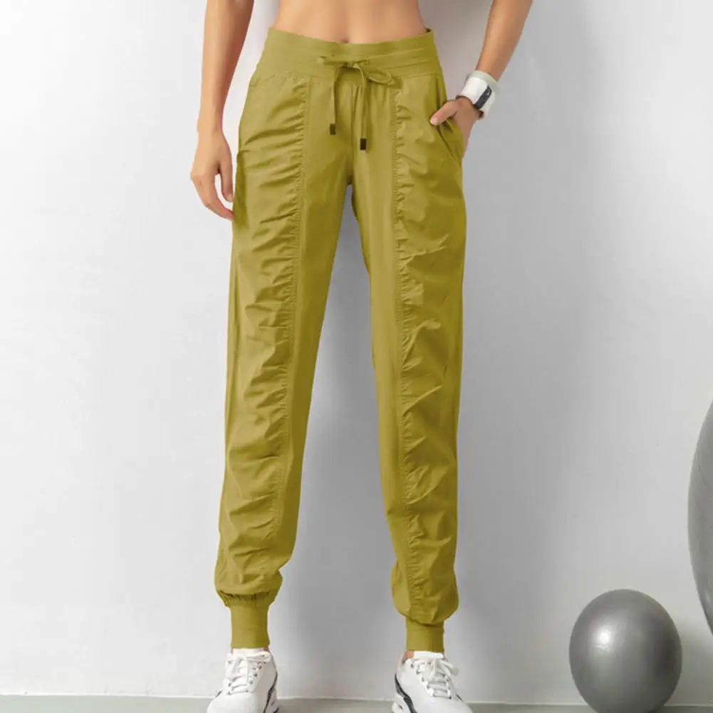 

Women Pants Soft Women Trousers Soft Breathable Women's Cargo Pants High Waist Drawstring Elastic Ankle-banded Loose for Sports