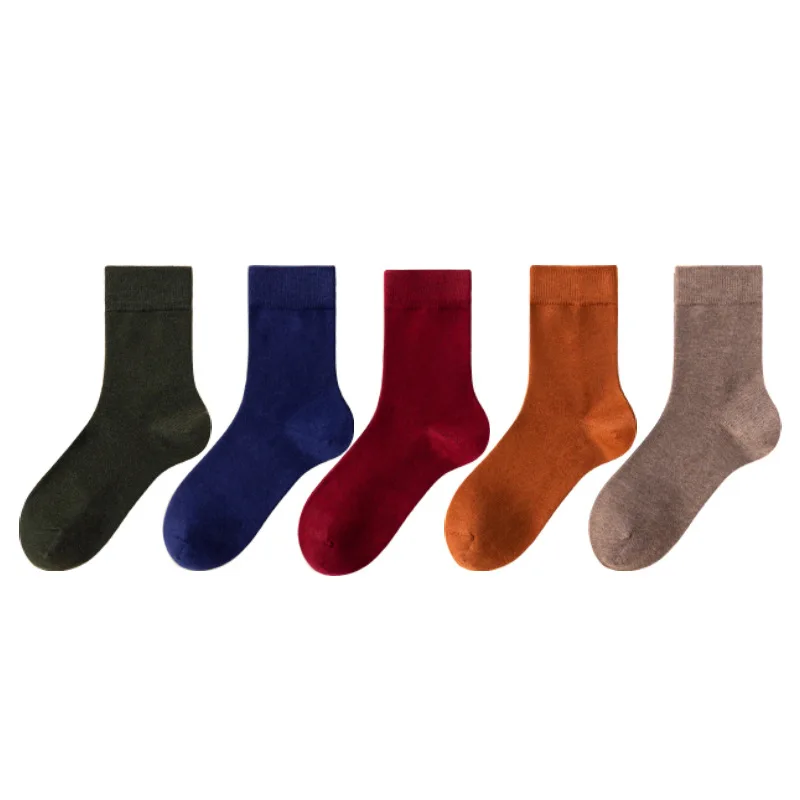 

Mid-calf solid color socks men's fall and winter warm anti-bacterial models