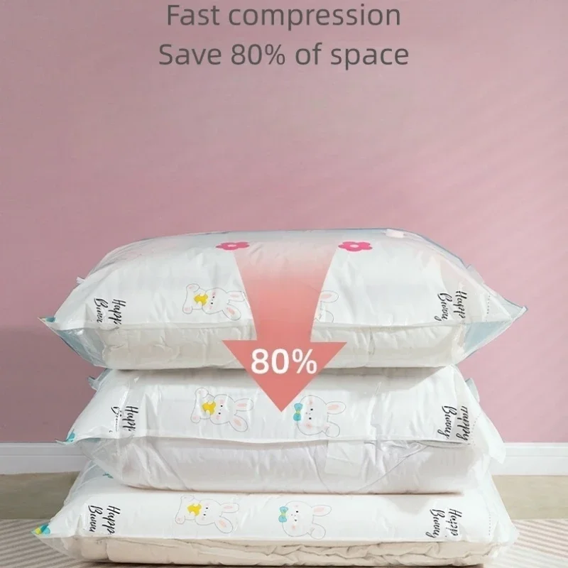 2 Organizer A Compressione Salvaspazio – Cubotti Per Coperte, Vestiti E Piumoni, Rosa, Taglia XL