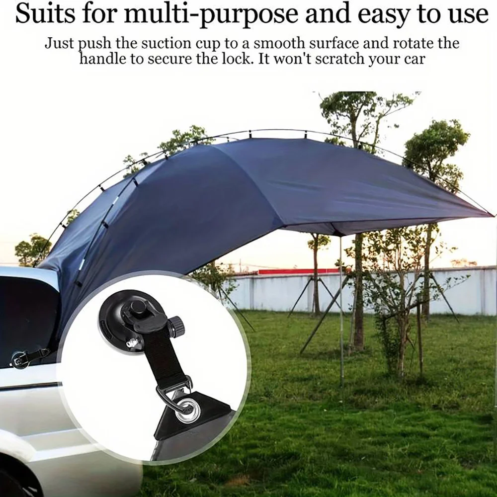 4PCS Car Tent Suction Cups Buckle Side Round/Triangular Awning Anchors Outdoor Camping Tent Suckers Anchor Securing Hook