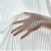1pc Solid White Vertical Stripes Tulle Luxurious Chiffon Sheer Window Curtains for Living Room Modern Voile Organza Drapes 4