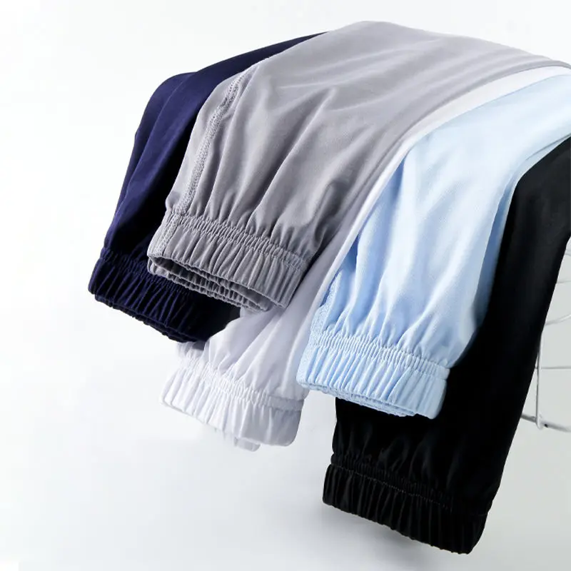 Mens Sleep Shorts Quick-drying Seamless Ice Silk Shorts Men Summer Thin Big Pants Home Pants Casual Loose Pajama Five-point