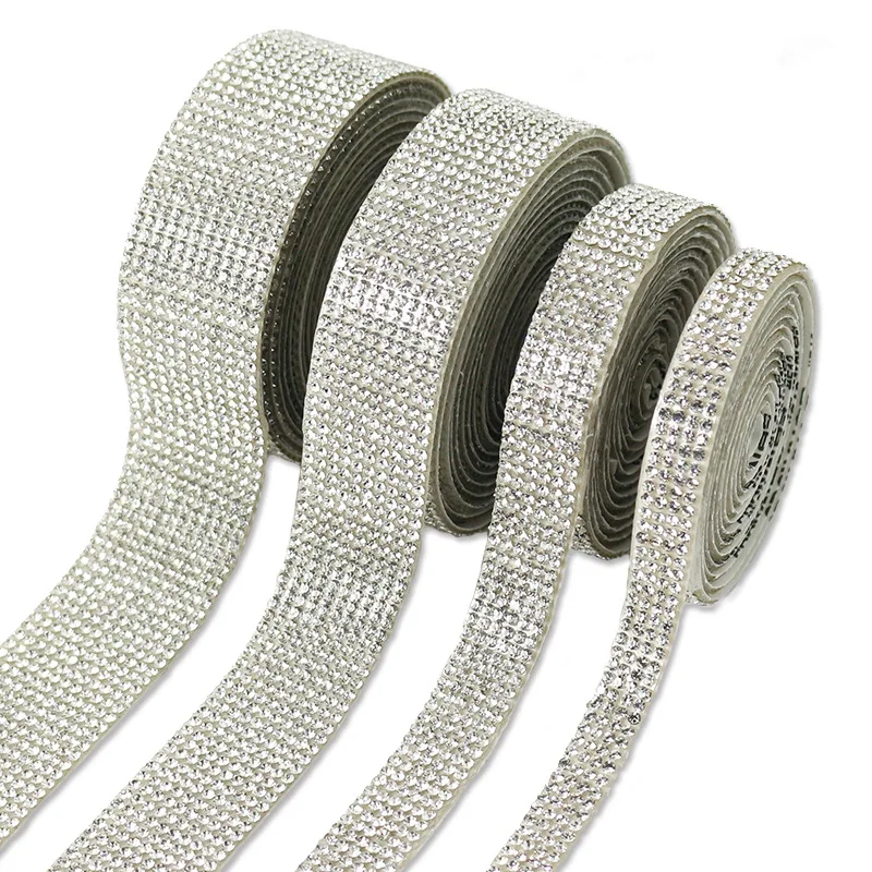 1 Yard Selbst Klebe Kristall Strass Aufkleber Diamant Band DIY Aufkleber Strass Für DIY Event Auto Telefon Dekorationen – Detail 6