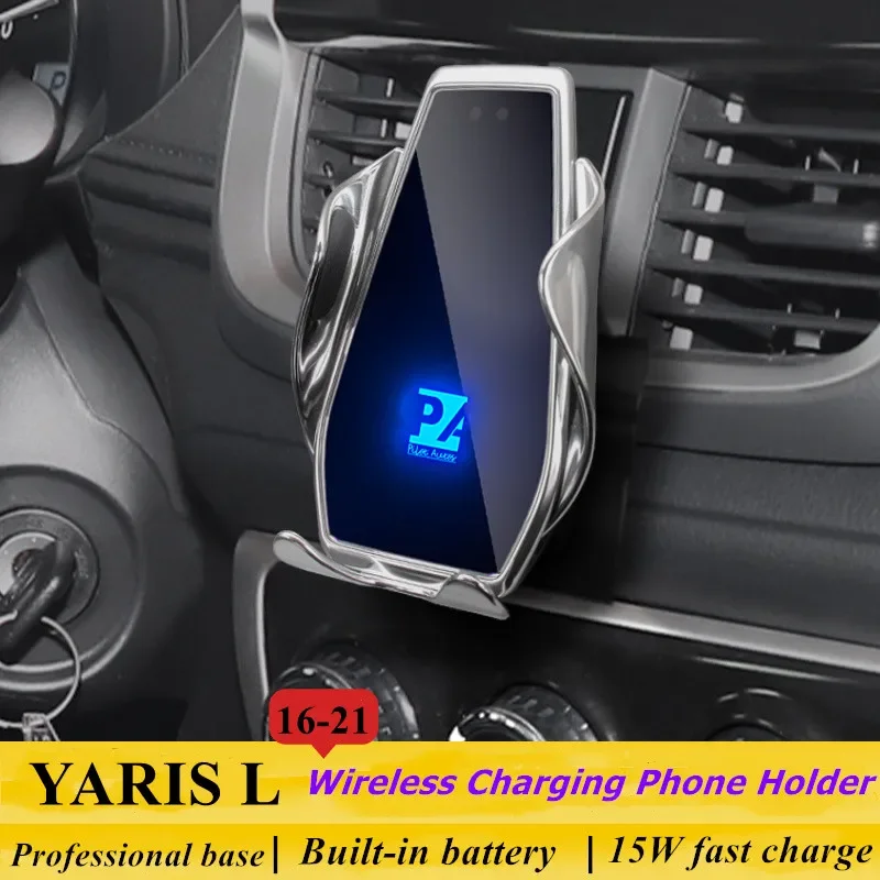 

2016-2021 For Toyota YARIS Mobile Phone Holder Wireless Charger Car Mount Navigation Bracket GPS Support 360 Rotating