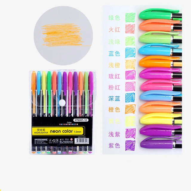 6-12Pcs/Box Drawing Painting Marker Pens Metallic Color Pens for Black Paper Art Supplies Marker Pen Stationery Material Escolar 12Color Marker Pen B