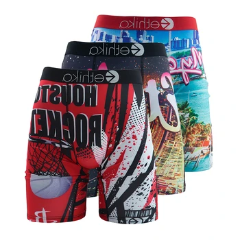 3 pezzi ETHIKA boxer intimi da uomo sexy moda stampa mutande da uomo mutandine traspiranti estive lingerie boxer taglie forti 1