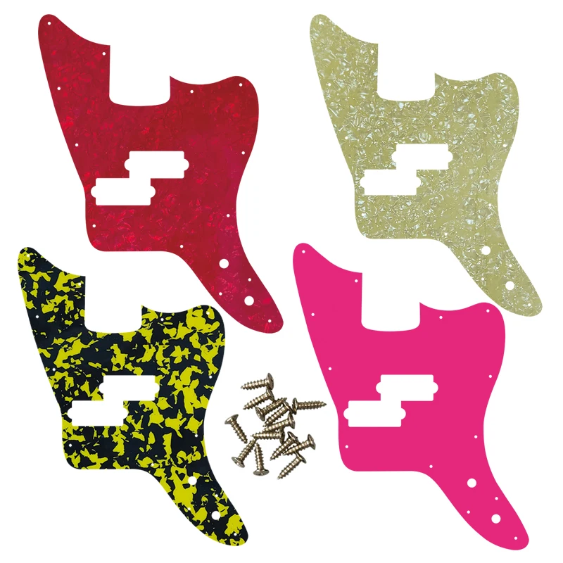 Fei Man - Custom Pickguard Parts For Us Fender Mh Signature Jaguar Bass Guitar Pickguard, Scelta Multicolore