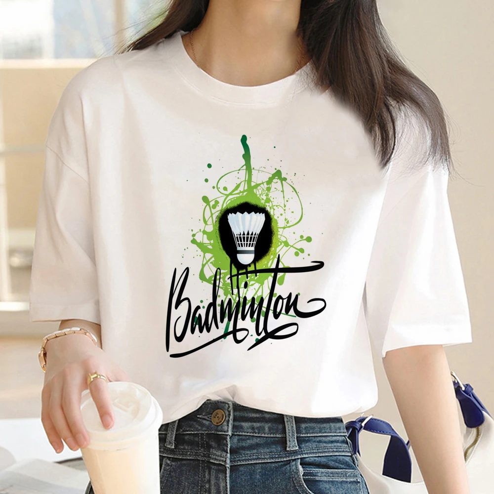 

Badminton t shirt women Y2K designer anime top girl anime graphic designer clothes