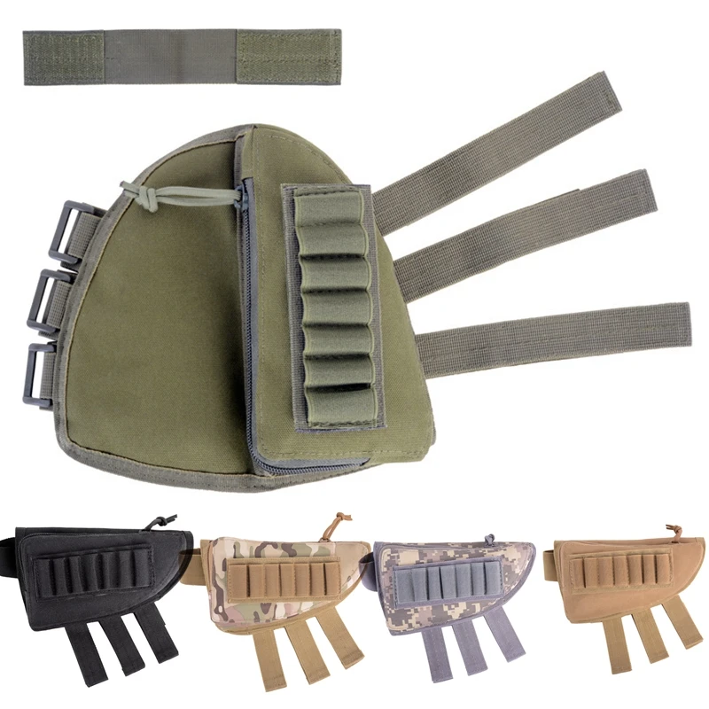 

5+7 Tactical Buttstock Cheek Rest Ammo Pouch Shotgun Rifle Stock Ammo Portable Pouch Shell Cartridge Holder Hunting Gear
