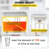 VEVOR Commercial Beverage Dispenser 18L 1/2/3 Tank Cold Beverage Dispenser Stainless Steel Juice Dispenser Thermostat Controller 4