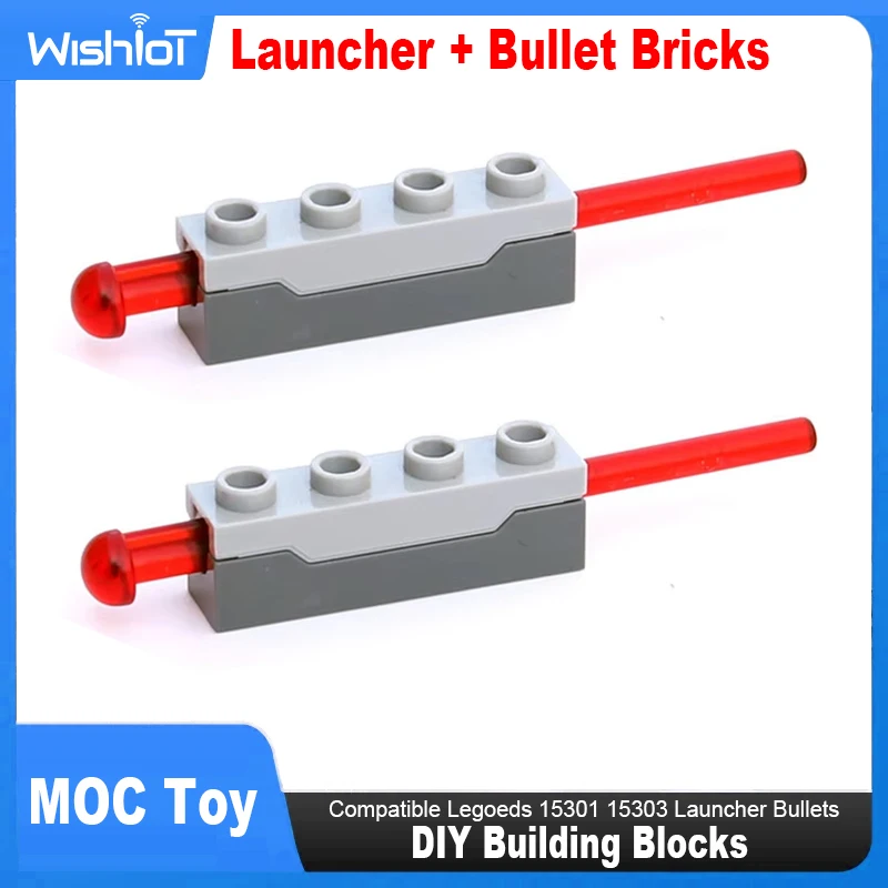 1x4 Launcher + 8L Bullet Spring Shooting Mechanism Toy MOC Building Blocks Technical Parts Shooter Dart Weapon 15301 15303 15400