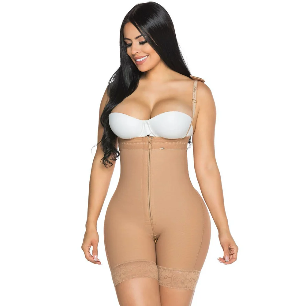 Women Bodysuit Fajas Colombian Waist Trainer Compression Open Bust Shaper Slimming Sheath Corset Girdles Sexy Lace Butt Lifter