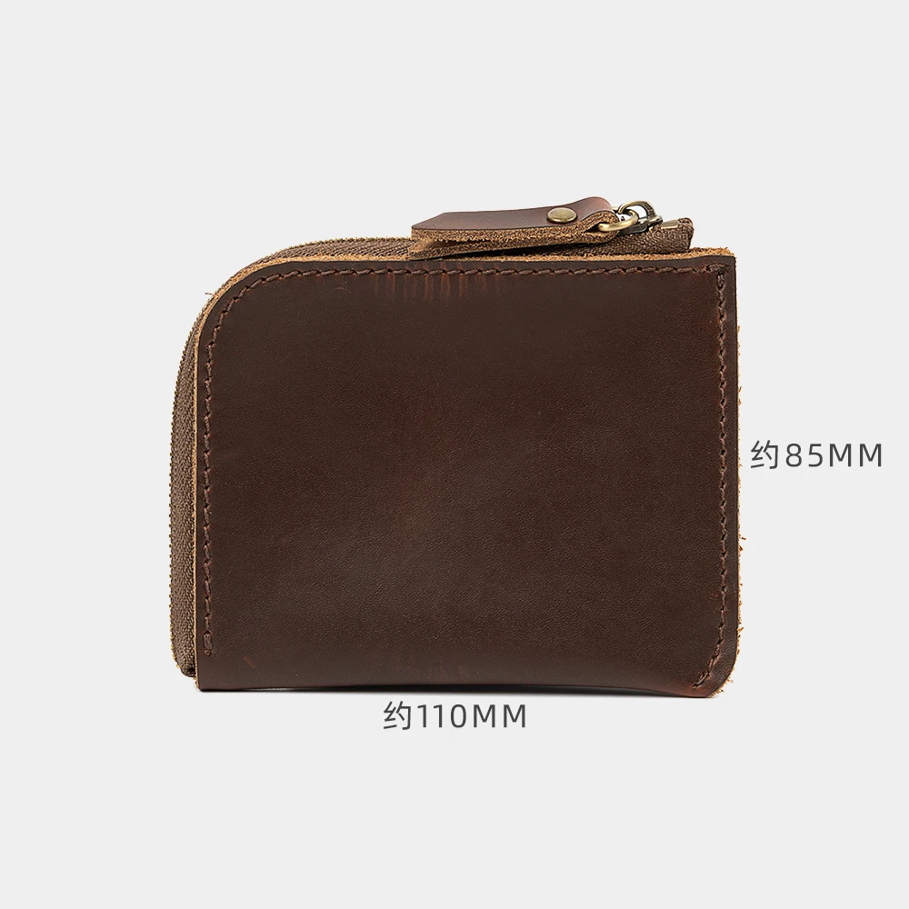 Handmade Leather zipper Wallet for Women with Zipper Real Leather Womens Change Coin and Card Purse
