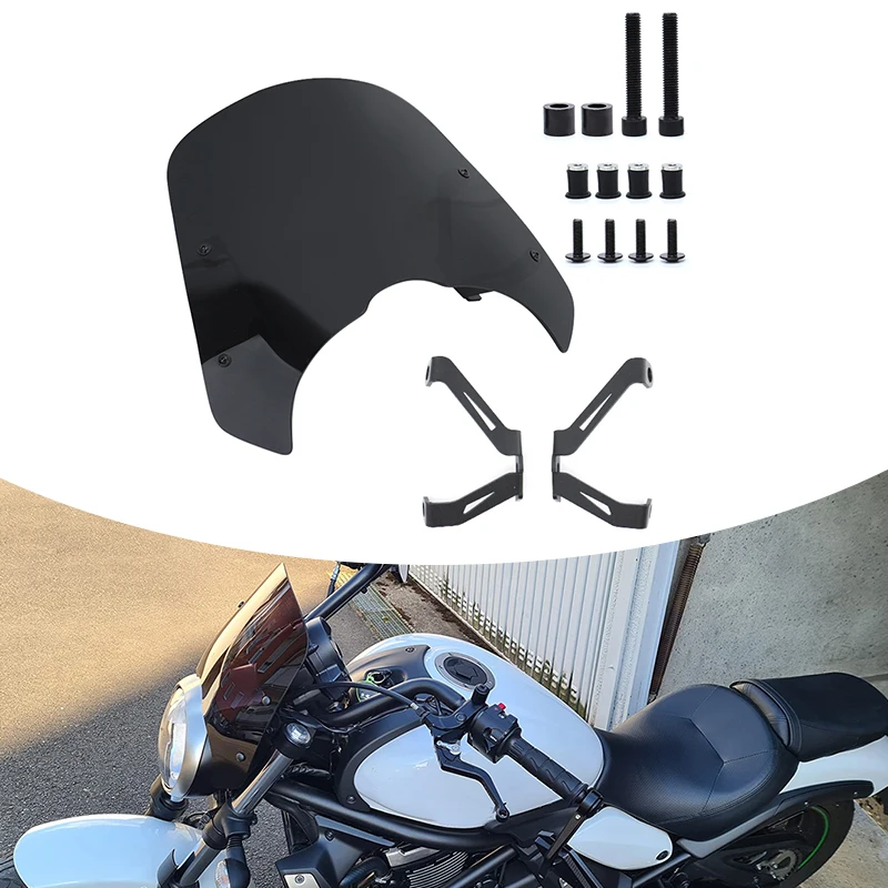 

Motorcycle Windscreen Headlight Fairing Windshield Cover Wind Deflector Mount Kit For Kawasaki VN650 VN650S EN650 2015-2022