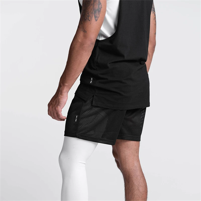 2022 New Zipper Pocket Fitness Gyms Shorts Mens Summer Running Mesh Breathable Male Jogger Workout Beach Brand Sport Bottoms best men's casual shorts