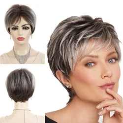 Short Straight Wig Pixie Cut Wigs For Women Black Blonde Wigs Women Synthetic Hair Cosplay Wig With Bangs Heat Resistant Fiber