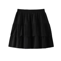 150Kg Plus Size Women's Hip 165 Cake Short Skirt Casual Pleated Ruffled Edge Skirt Black White 5XL 6XL 7XL 8XL 9XL - Image 6