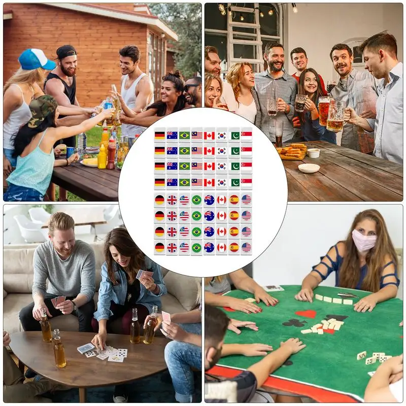 Flag Mahjong Set 64PCS Game Blocks Mahjong Sets Game Blocks Mahjong Sets For Party Seaside Escape Game Tiles Flag Pattern Tile 5