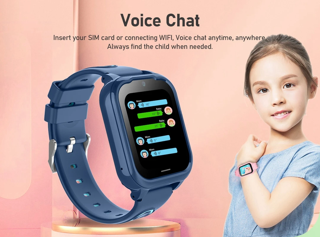 Wonlex Smart Phone Watch Children 4G GPS WiFi Monitor Tracker Video Call Voice Chat SOS Help KT28 Vibration Kids Smart Watch 6