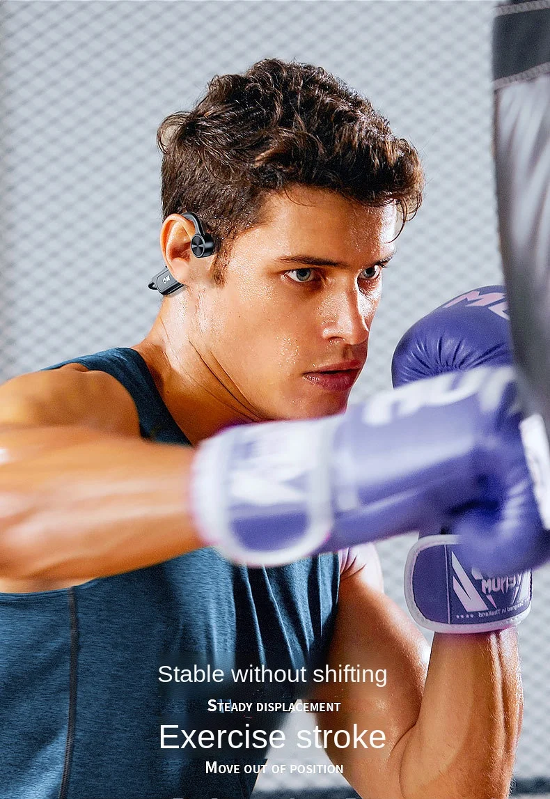 Bone Conduction Earphones Wireless Bluetooth 5.1 Headphones Outdoor Sport Earbuds Headset W Mic For Android Ios Support SD Card