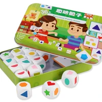 Kids Shape Dice Board Game Montessori Toys Geometric Matching Cards Memory Games Brain Thinking Social Sensory Educational Toys 1