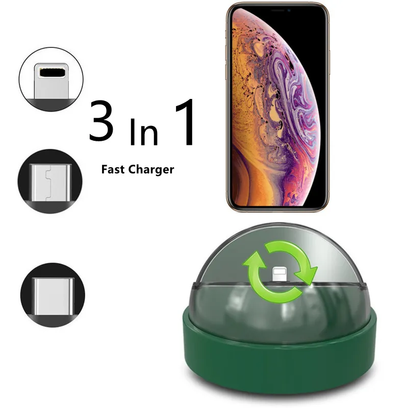 

Mobile Charging Station USB Type C Dock, Fast Charger, Charging Station for iPhone 15, 14, 13, 12, Huawei, Samsung Stand, 3 in 1