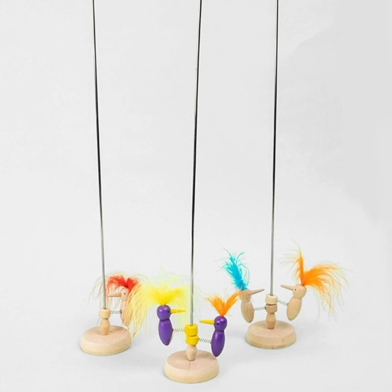 

Весенний деревянный дятел, развлекательная игрушка для кошек и снимающая стресс игрушка для домашних животных, безопасное для с