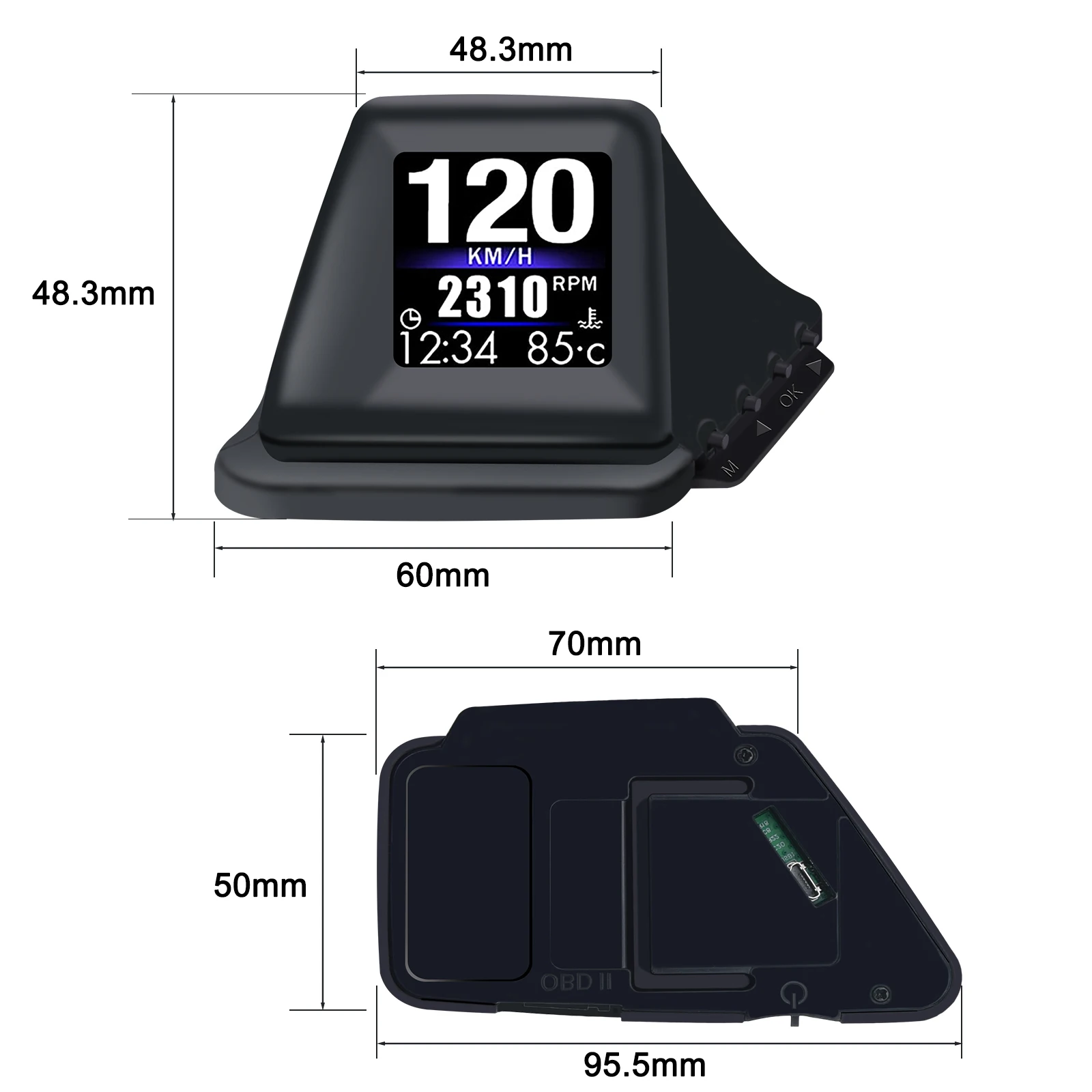 HUD OBD2 + GPS º ǻ  ÷ ڵ Ÿڹ, ͺ  з  GPS ӵ, ָ ڵ