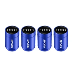 Premium Car Wheel Tire Valve Caps - Waterproof Airdust Tyre Rim Stem Covers (D - Blue)