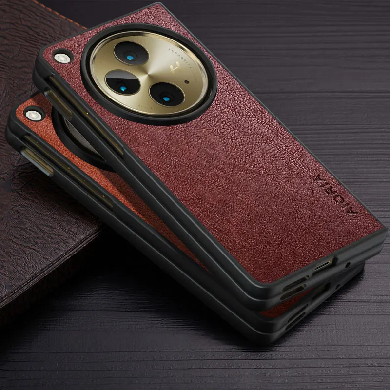 Luxury Vintage PU Leather Case - Solid Color Cover