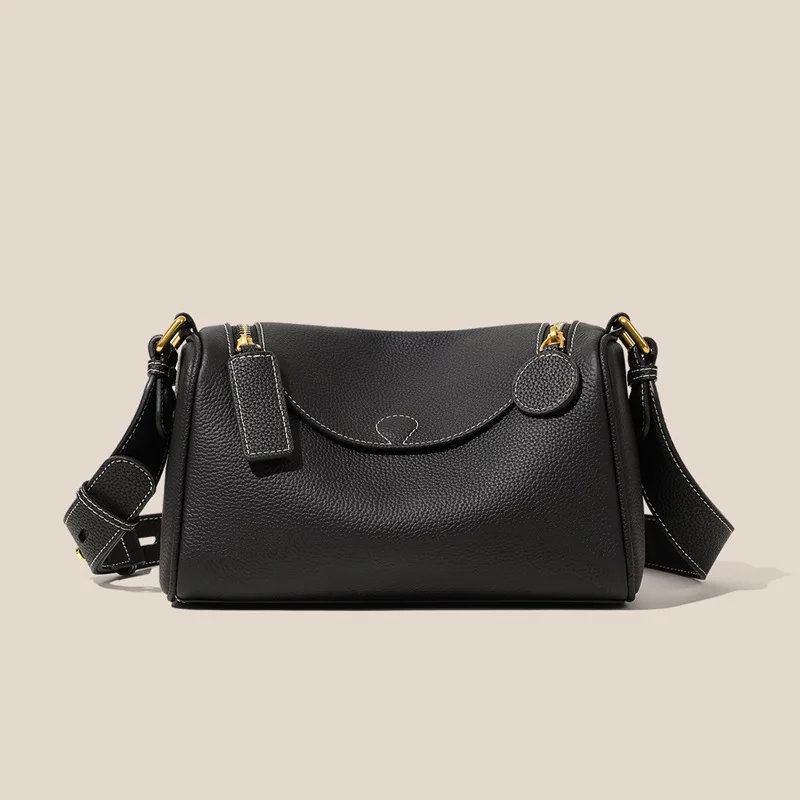 Caring Koko Genuine Leather Crossbody Pillow Bag Faionable Commuter Single oulder Women's Bag Small Size Zipper Closure